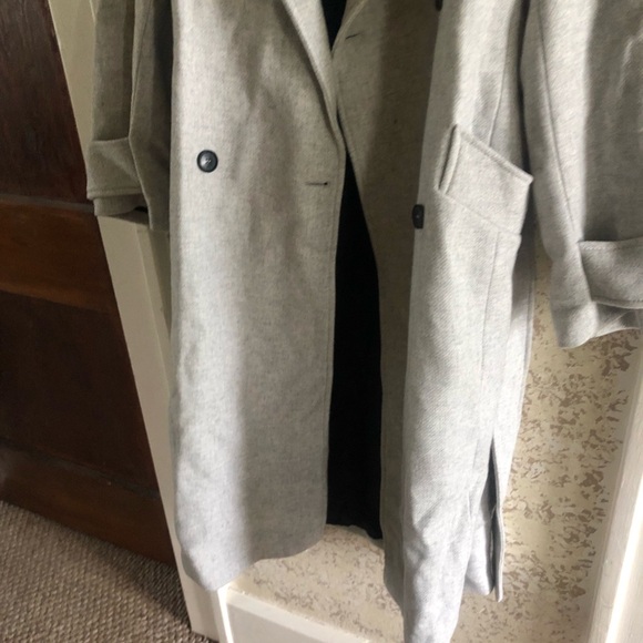 ZARA NWT light Gray Oversized Oversized Italian Manteco Wool Blend Coat XS - Picture 10 of 14